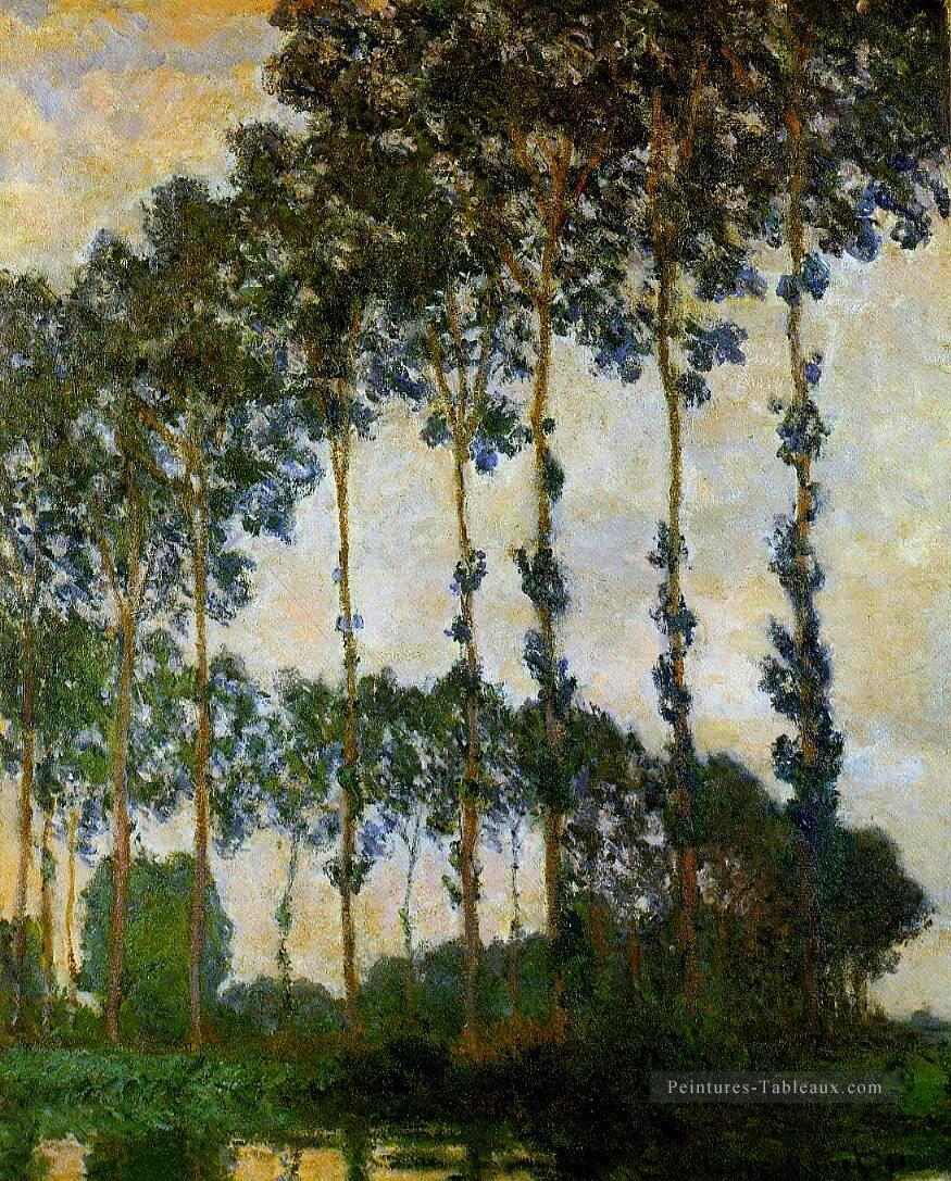 Peupliers près de Giverny Couvert Temps Claude Monet Peintures à l'huile
